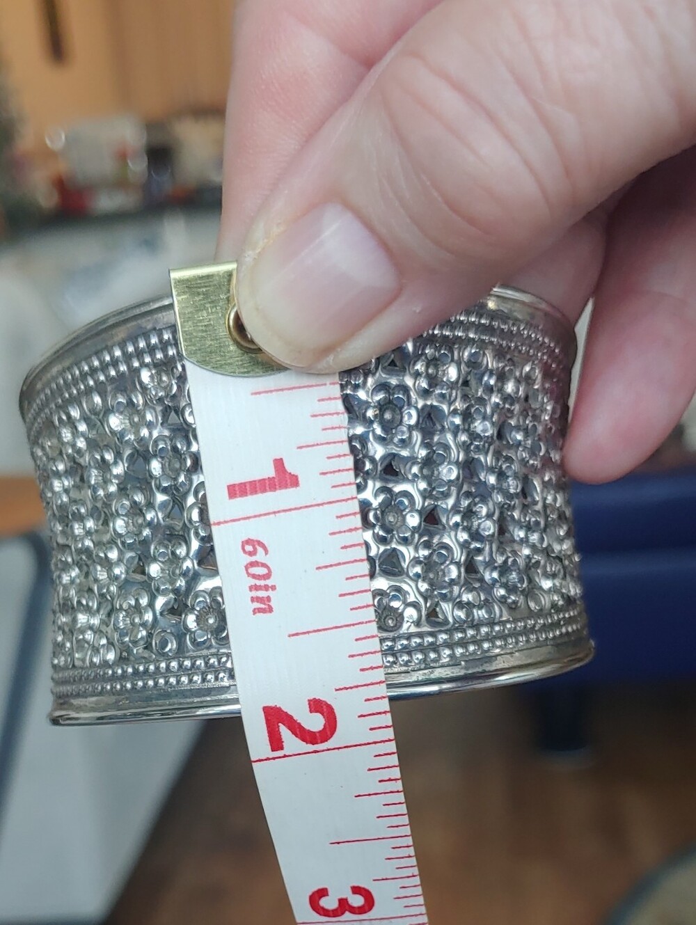 Vintage Wide 925 Filigree Cuff Bracelet - Picture 3 of 4